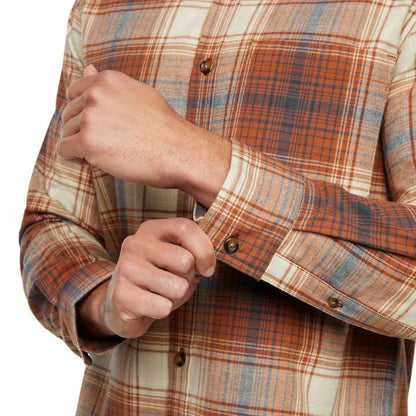 Eddie Bauer Men’s Classic Plaid Flannel Shirt – Long Sleeve, Button-Up (US, Alpha, XX-Large, Regular, Regular, Orange)