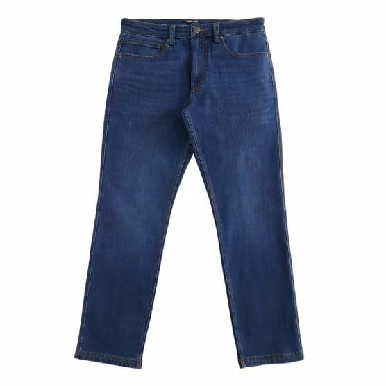 Kirkland Signature Men's Comfort Stretch Straight Fit Classic 5 Pocket Denim Jean (US, Waist Inseam, 30, 30, Regular, Regular, Dark Blue)