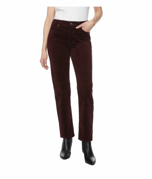 Buffalo David Bitton Women's Stretch Straight Leg Corduroy Pant (US, Numeric, 14, Regular, Regular, Mulberry (Dark Red))
