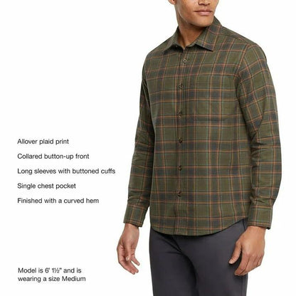 Eddie Bauer Men’s Classic Plaid Flannel Shirt – Long Sleeve, Button-Up (US, Alpha, XX-Large, Regular, Regular, Green)