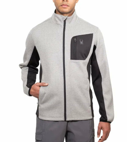 Spyder Men's Relaxed Fit Full Zip Jacket (US, Alpha, XX-Large, Regular, Regular, Gray)