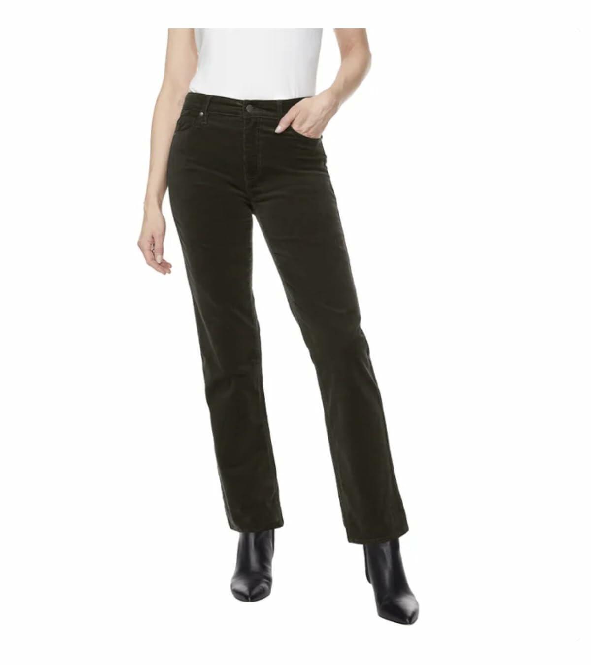 Buffalo David Bitton Women's Stretch Straight Leg Corduroy Pant (US, Numeric, 10, Regular, Regular, Rosemary (Green))
