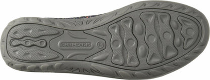 Skechers womens Reggae Fest - Wicker Loafer Flat, Navy, 6.5 US