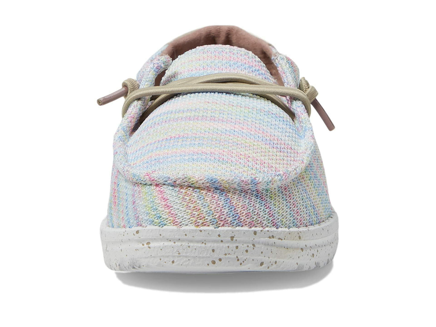 HEYDUDE Wendy Stretch Loafers for Little and Big Kids with Low-Top Silhouette and Lace-Up Closure Sunset Pink 4 Big Kid M