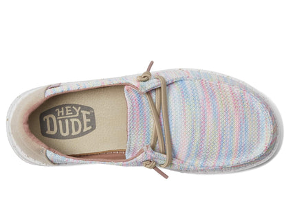 HEYDUDE Wendy Stretch Loafers for Little and Big Kids with Low-Top Silhouette and Lace-Up Closure Sunset Pink 4 Big Kid M