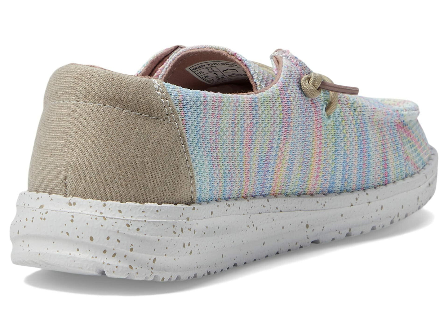 HEYDUDE Wendy Stretch Loafers for Little and Big Kids with Low-Top Silhouette and Lace-Up Closure Sunset Pink 4 Big Kid M