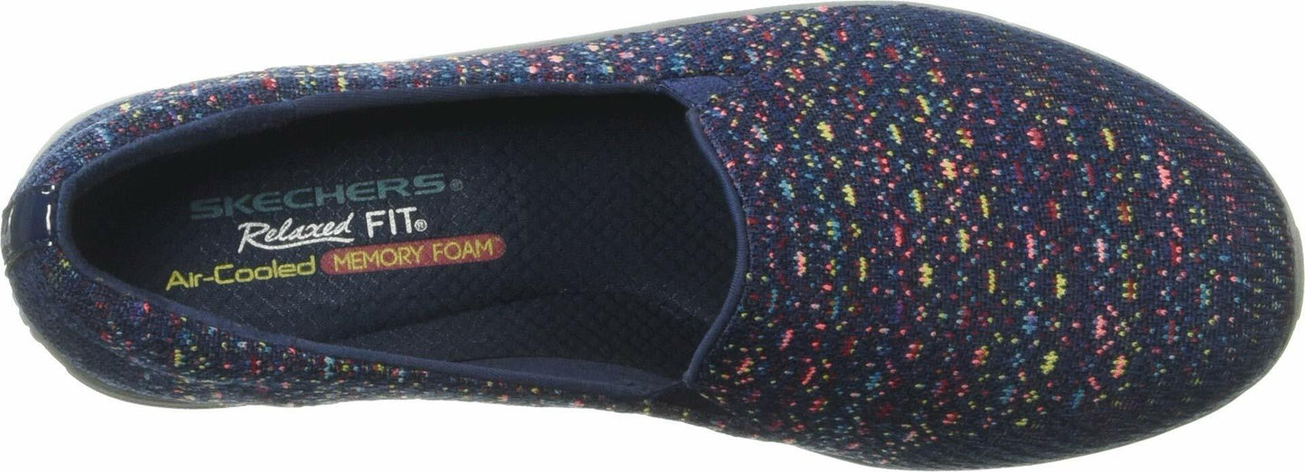 Skechers womens Reggae Fest - Wicker Loafer Flat, Navy, 6.5 US