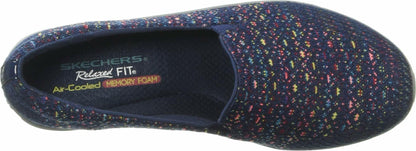 Skechers womens Reggae Fest - Wicker Loafer Flat, Navy, 6.5 US
