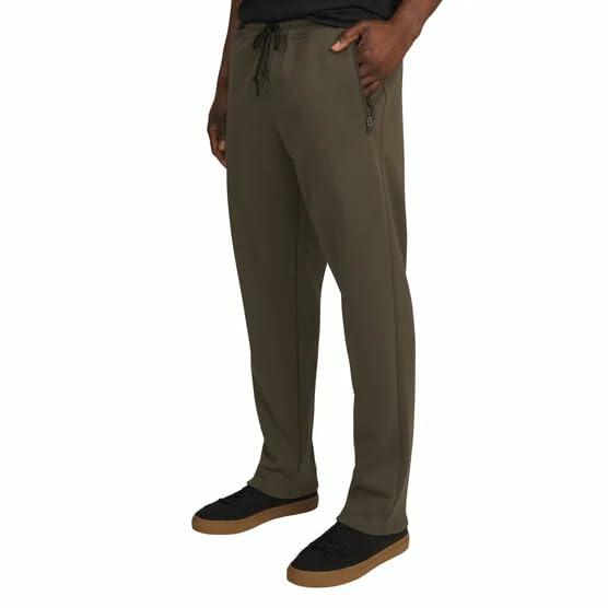Weatherproof Vintage Men's Heavyweight Cargo Sweatpants - with Zip Pockets and Flex Waist (Green, XXL)