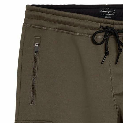 Weatherproof Vintage Men's Heavyweight Cargo Sweatpants - with Zip Pockets and Flex Waist (Green, XXL)