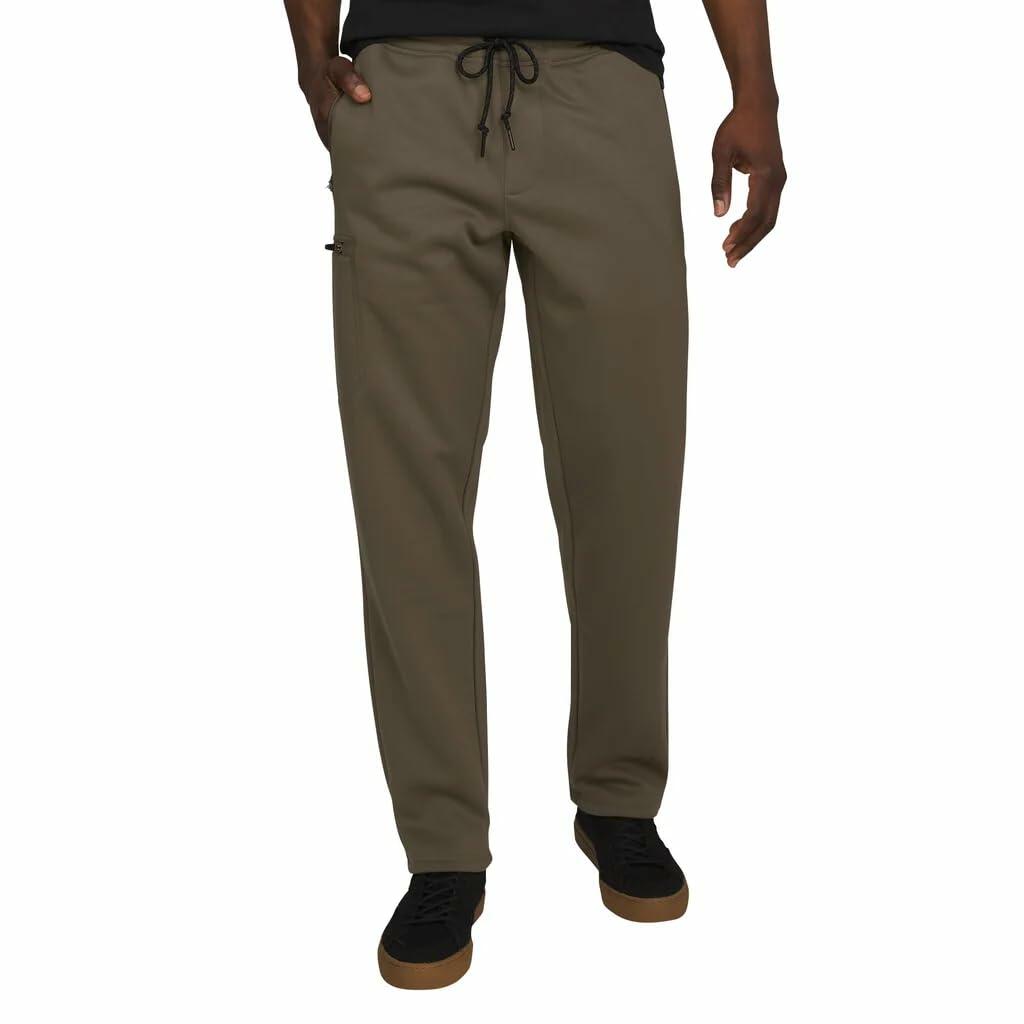 Weatherproof Vintage Men's Heavyweight Cargo Sweatpants - with Zip Pockets and Flex Waist (Green, XXL)