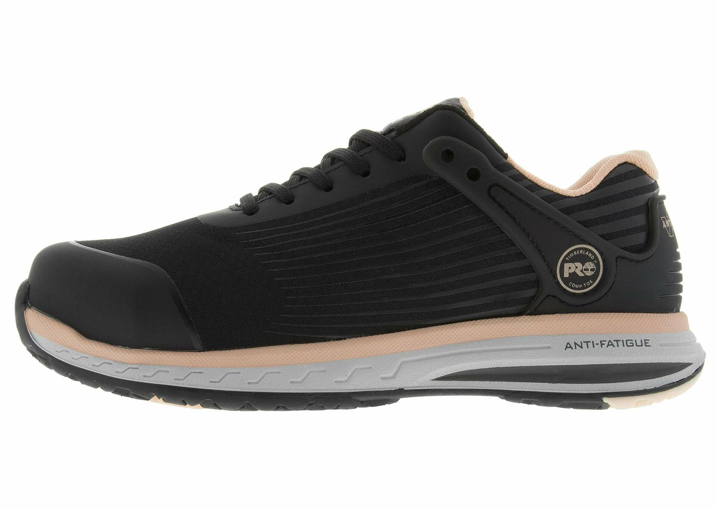 Timberland PRO Women's Drivetrain Composite Safety Toe Electrical Hazard Athletic Work Shoe, Black/Pink, 7.5 M US
