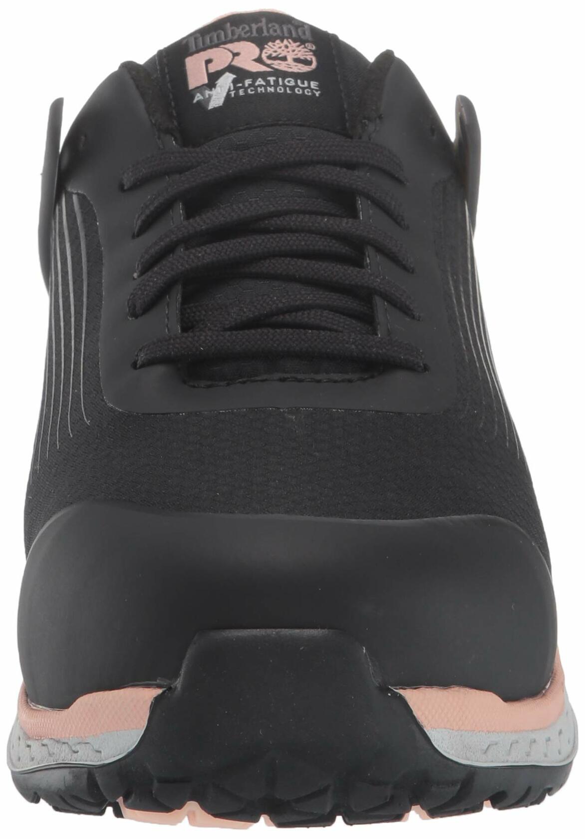 Timberland PRO Women's Drivetrain Composite Safety Toe Electrical Hazard Athletic Work Shoe, Black/Pink, 7.5 M US