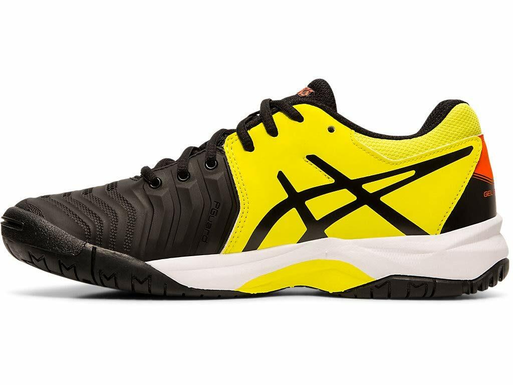 ASICS Kid's Gel-Resolution 7 GS Tennis Shoes, 1.5M, Black/Sour Yuzu
