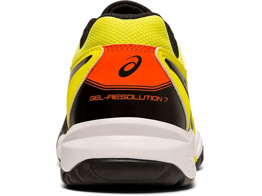 ASICS Kid's Gel-Resolution 7 GS Tennis Shoes, 1.5M, Black/Sour Yuzu