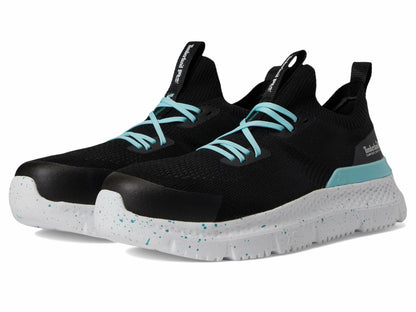 Timberland PRO® Setra Knit Composite Safety Toe Women’s Sneakers – Breathable Upper – Removable Insole Black/Turquoise 9.5 C - Wide