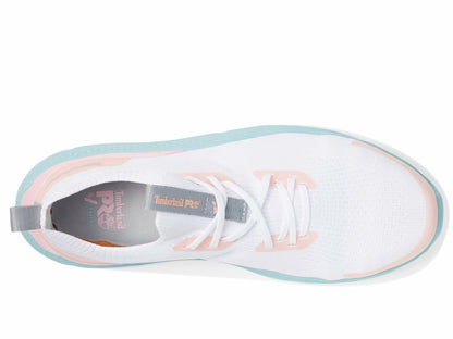 Timberland PRO® Setra Knit Composite Safety Toe Women’s Sneakers – Breathable Upper – Removable Insole White/Peach 7.5 C - Wide