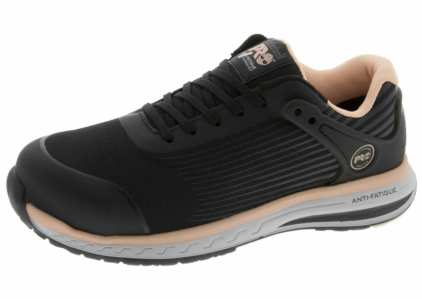 Timberland PRO Women's Drivetrain Composite Safety Toe Electrical Hazard Athletic Work Shoe, Black/Pink, 7.5 M US