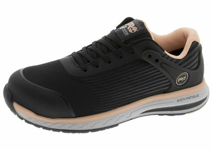 Timberland PRO Women's Drivetrain Composite Safety Toe Electrical Hazard Athletic Work Shoe, Black/Pink, 7.5 M US