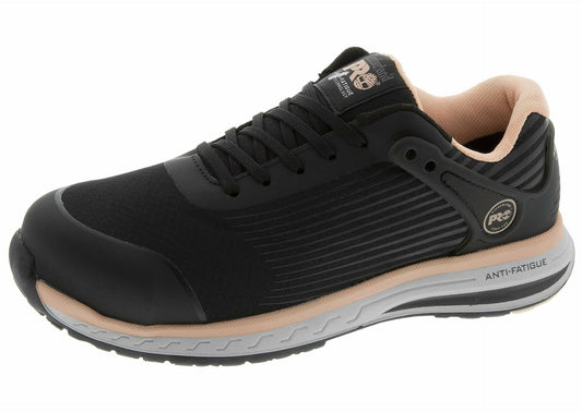 Timberland PRO Women's Drivetrain Composite Safety Toe Electrical Hazard Athletic Work Shoe, Black/Pink, 7.5 M US