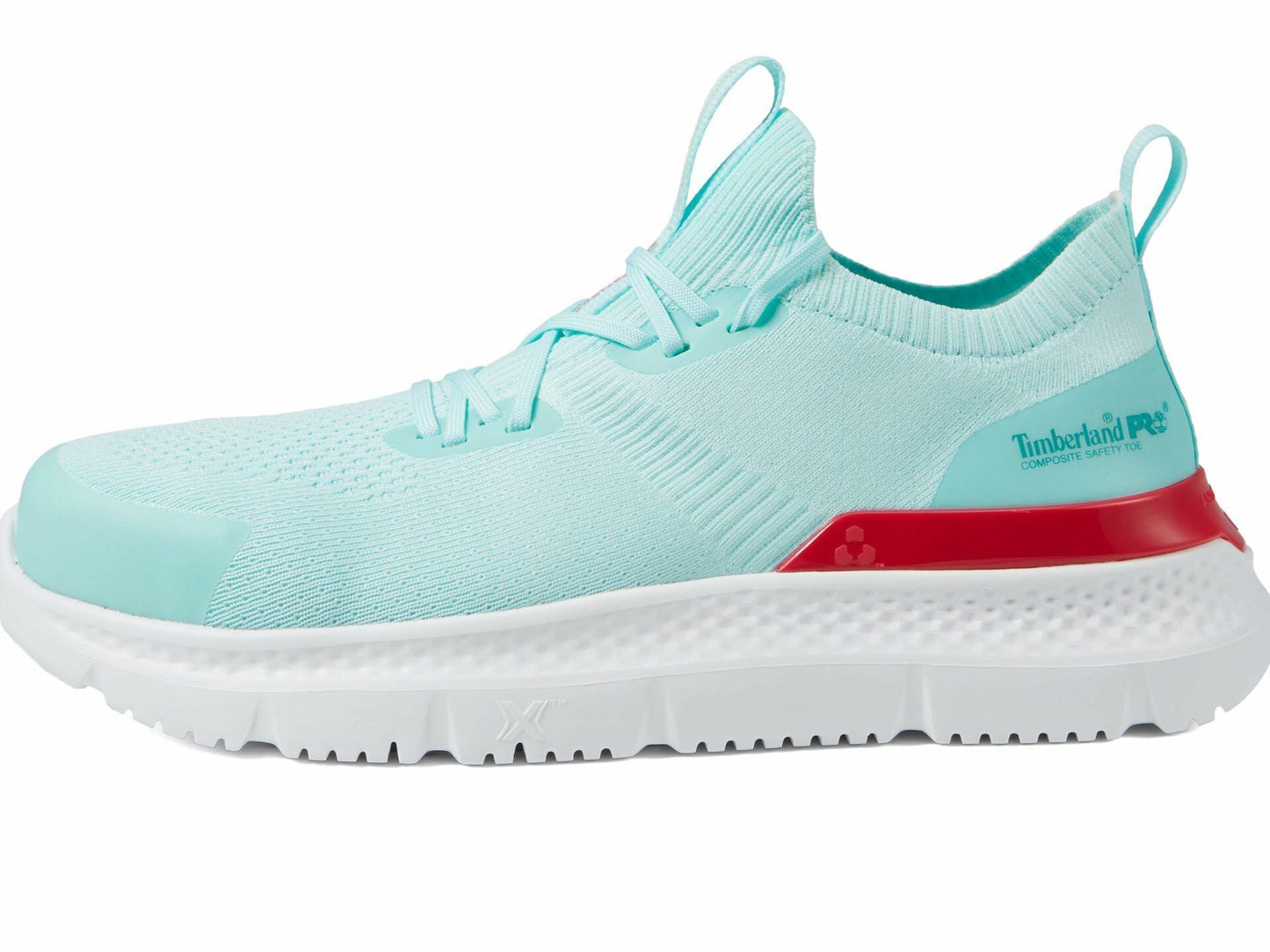 Timberland PRO® Setra Knit Composite Safety Toe Women’s Sneakers – Breathable Upper – Removable Insole Seafoam/Red 8.5 B - Medium