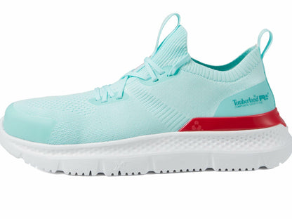 Timberland PRO® Setra Knit Composite Safety Toe Women’s Sneakers – Breathable Upper – Removable Insole Seafoam/Red 8.5 B - Medium