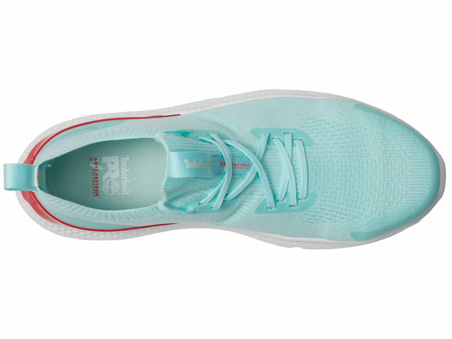 Timberland PRO® Setra Knit Composite Safety Toe Women’s Sneakers – Breathable Upper – Removable Insole Seafoam/Red 8.5 B - Medium