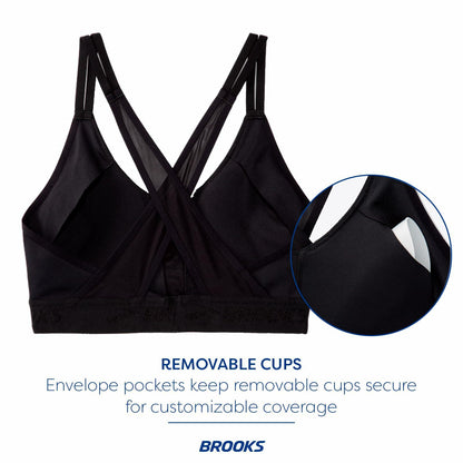 Brooks Women's Plunge 2.0 Sports Bra for Running, Workouts & Sports - Black - S