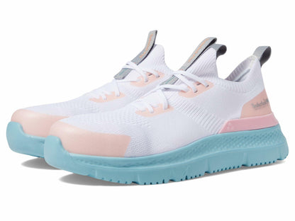 Timberland PRO® Setra Knit Composite Safety Toe Women’s Sneakers – Breathable Upper – Removable Insole White/Peach 7.5 C - Wide