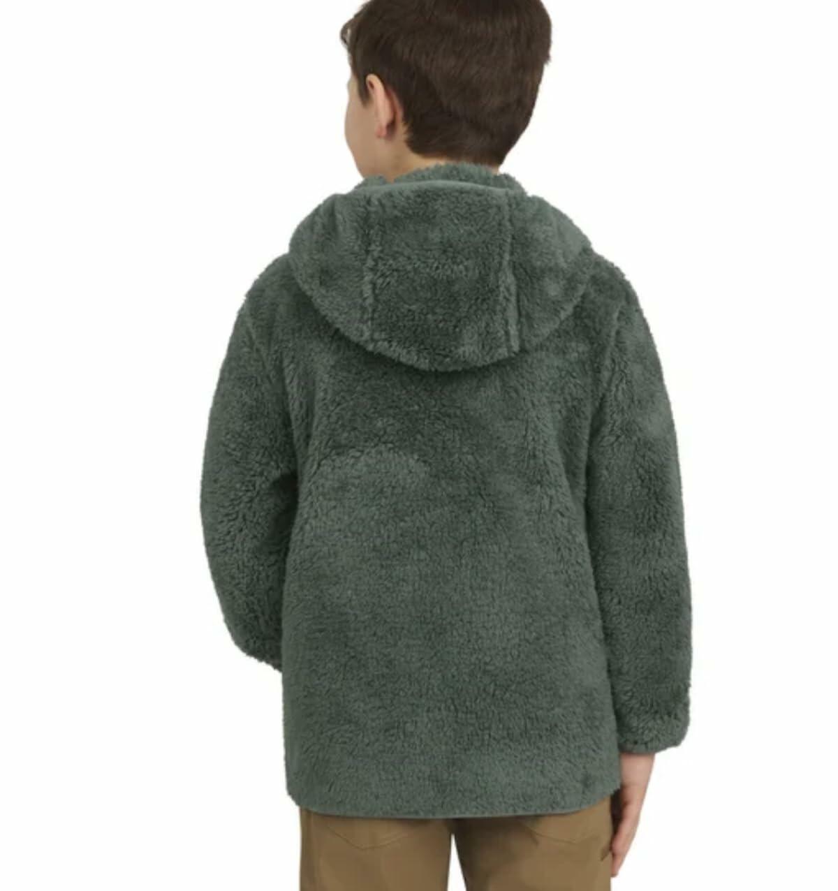 Eddie Bauer Youth Kid's High Pile Plush Hooded Full Zip Jacket (US, Alpha, Small, Regular, Green)