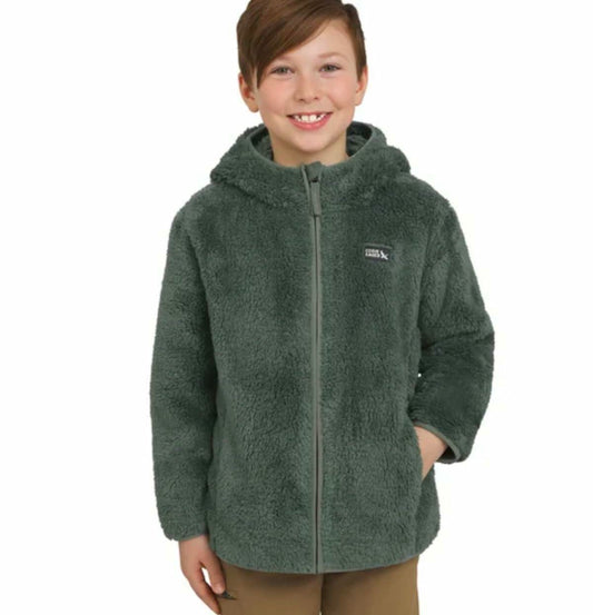Eddie Bauer Youth Kid's High Pile Plush Hooded Full Zip Jacket (US, Alpha, Small, Regular, Green)