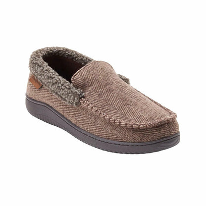 Dearfoams Men's Memory Foam Slipper (Coffee, US Footwear Size System, Adult, Men, Alpha, Medium, Small)