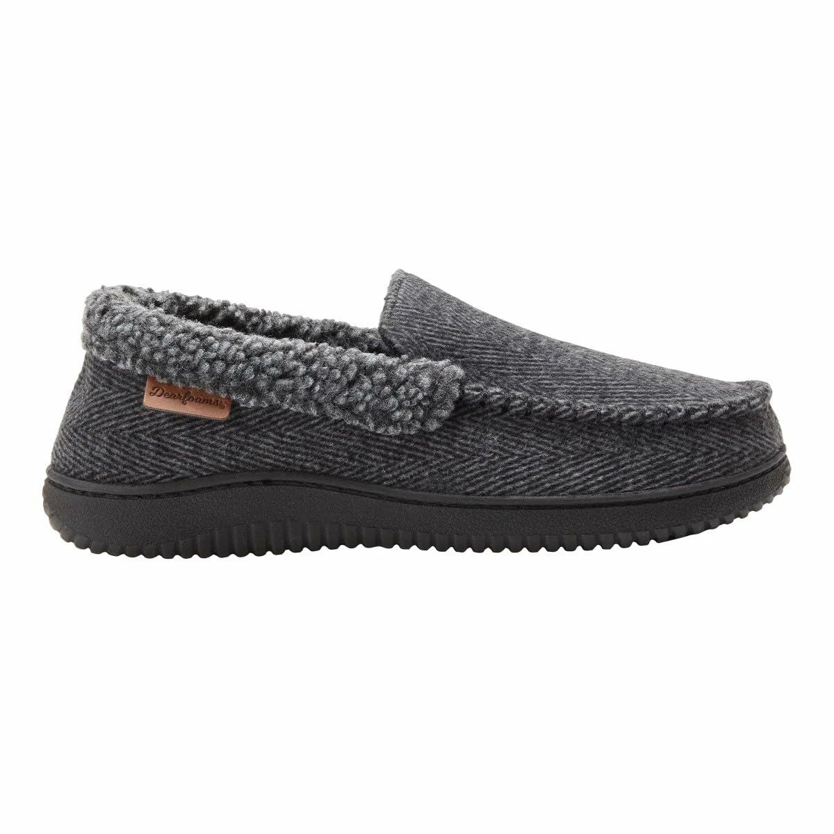 Dearfoams Men's Memory Foam Slipper (Gray, US Footwear Size System, Adult, Men, Alpha, Medium, X-Large)