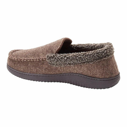 Dearfoams Men's Memory Foam Slipper (Coffee, US Footwear Size System, Adult, Men, Alpha, Medium, Medium)