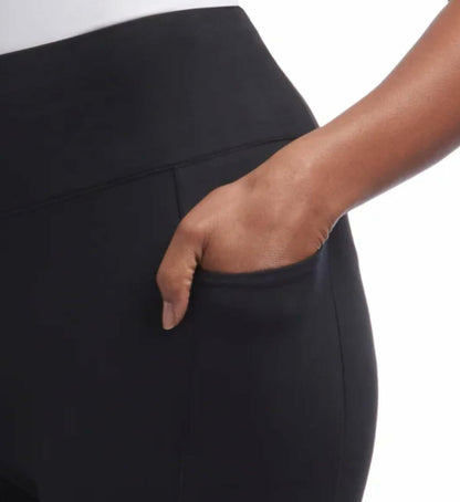 Danskin Women's Brushed Satin Stitch 7/8 Legging (US, Alpha, Medium, Regular, Regular, Black Salt)