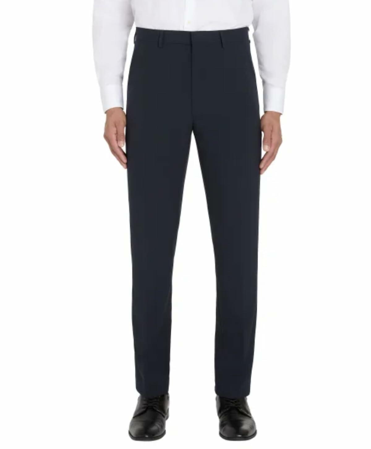 Calvin Klein Men's Slim Fit Stretch Flat Front Dress Pant (US, Waist Inseam, 32, 34, Regular, Regular, Blue)