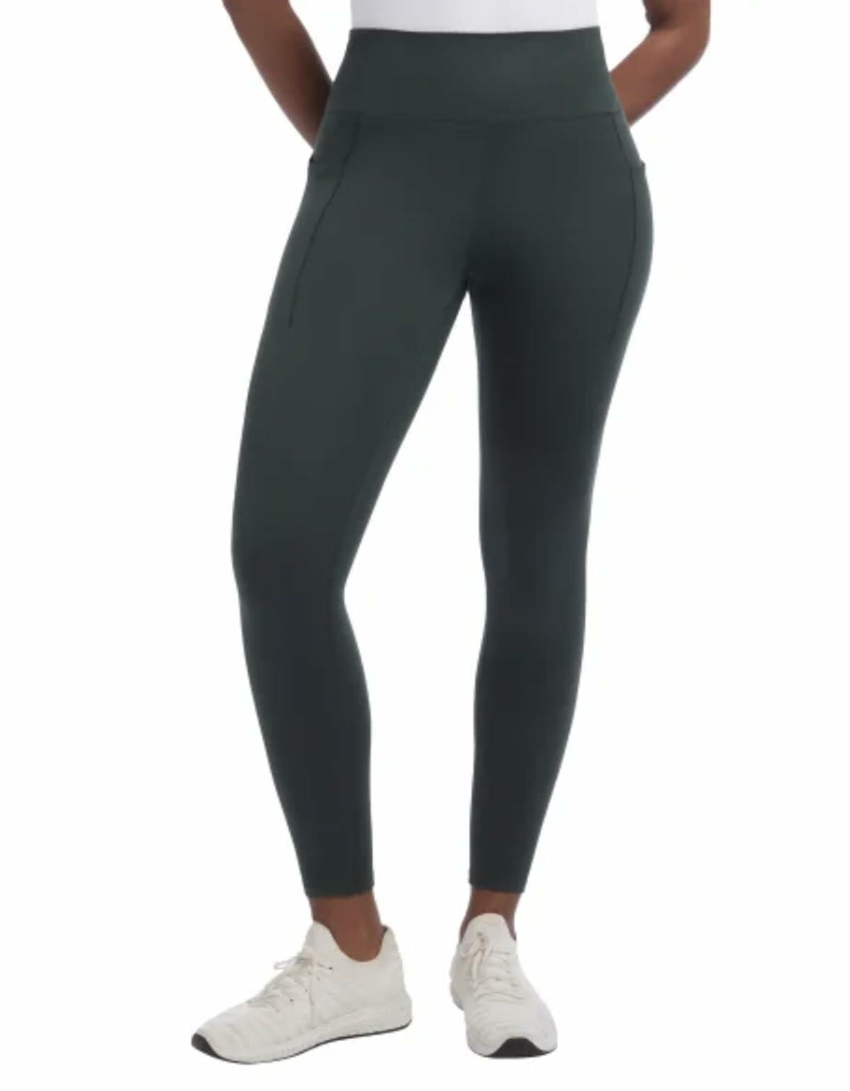 Danskin Women's Brushed Satin Stitch 7/8 Legging (US, Alpha, Medium, Regular, Regular, Evergreen (Green))