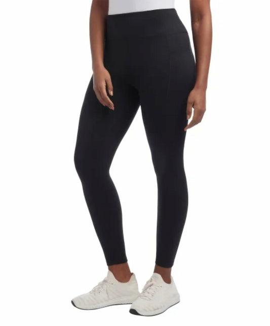 Danskin Women's Brushed Satin Stitch 7/8 Legging (US, Alpha, Medium, Regular, Regular, Black Salt)