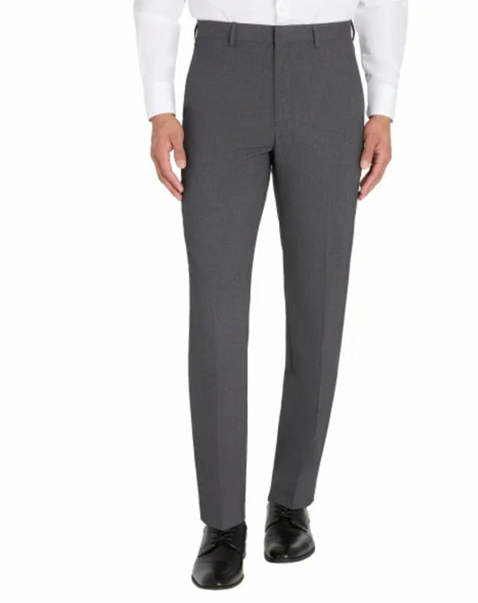 Calvin Klein Men's Slim Fit Stretch Flat Front Dress Pant (US, Waist Inseam, 30, 32, Regular, Regular, Gray)