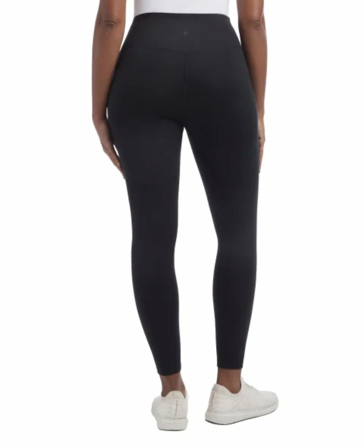 Danskin Women's Brushed Satin Stitch 7/8 Legging (US, Alpha, Small, Regular, Regular, Black Salt)