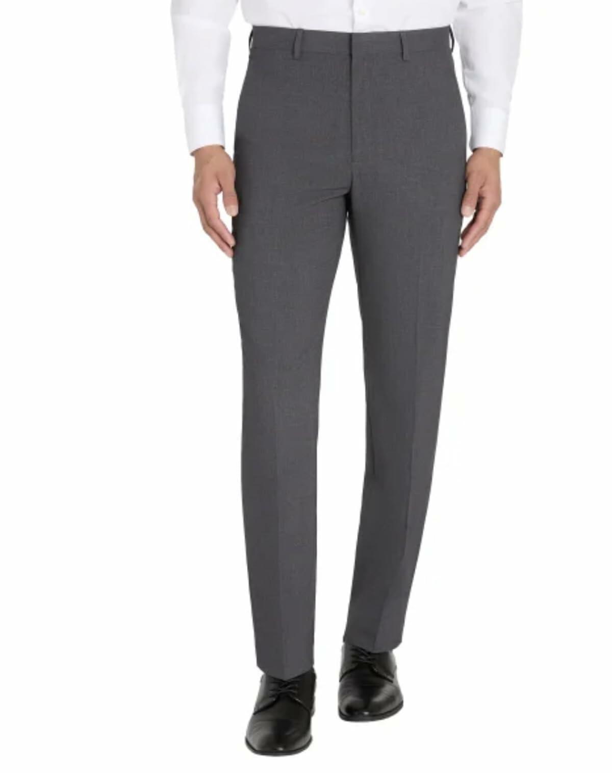 Calvin Klein Men's Slim Fit Stretch Flat Front Dress Pant (US, Waist Inseam, 32, 34, Regular, Regular, Gray)