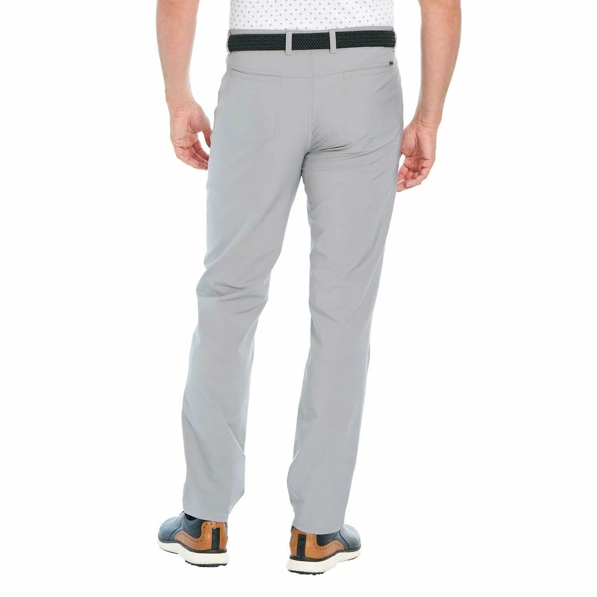 Greg Norman Men's Classic 5 Pocket 4-Way Stretch Pant (Gray, 32W x 29L)
