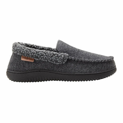 Dearfoams Men's Memory Foam Slipper (Gray, US Footwear Size System, Adult, Men, Alpha, Medium, Large)