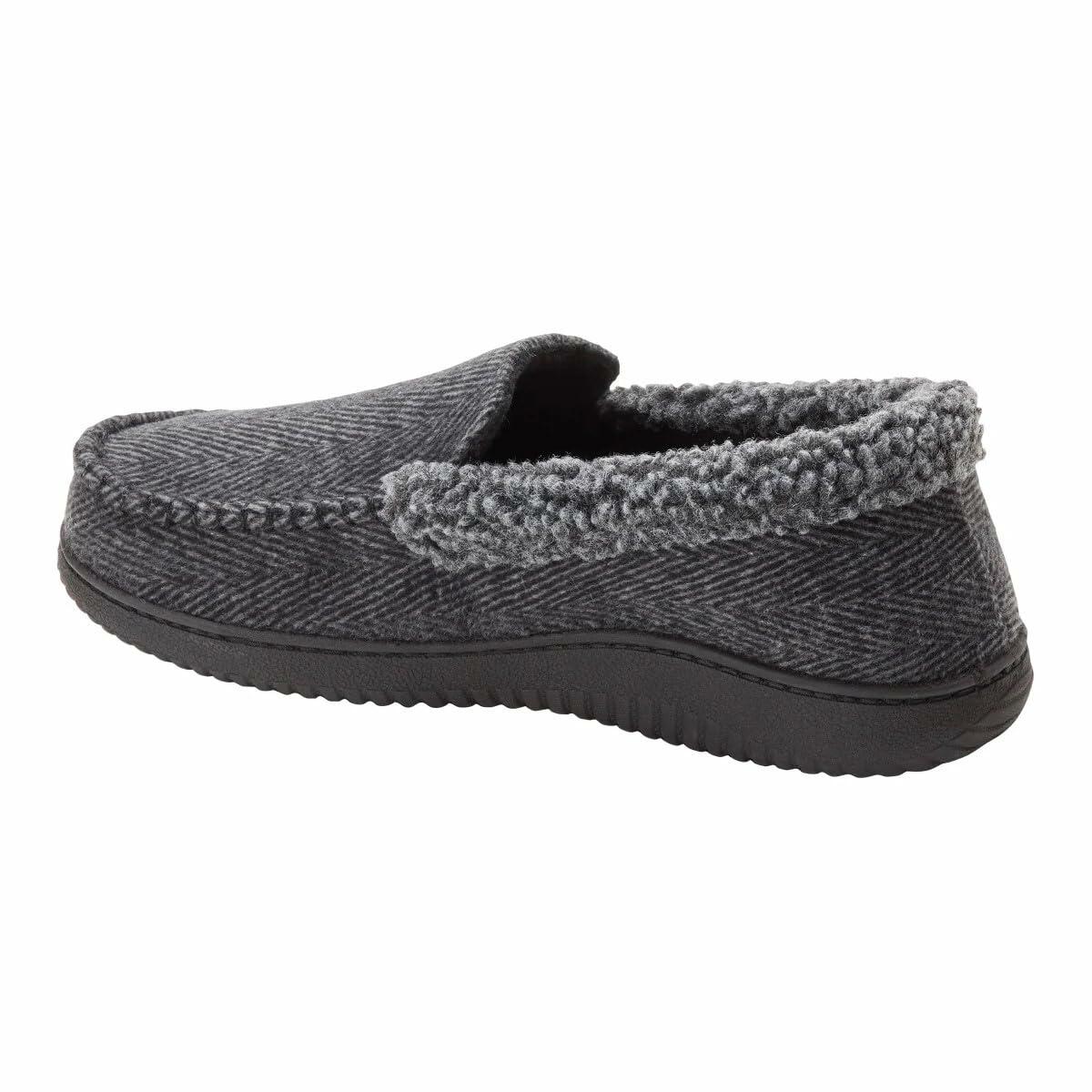 Dearfoams Men's Memory Foam Slipper (Gray, US Footwear Size System, Adult, Men, Alpha, Medium, Large)
