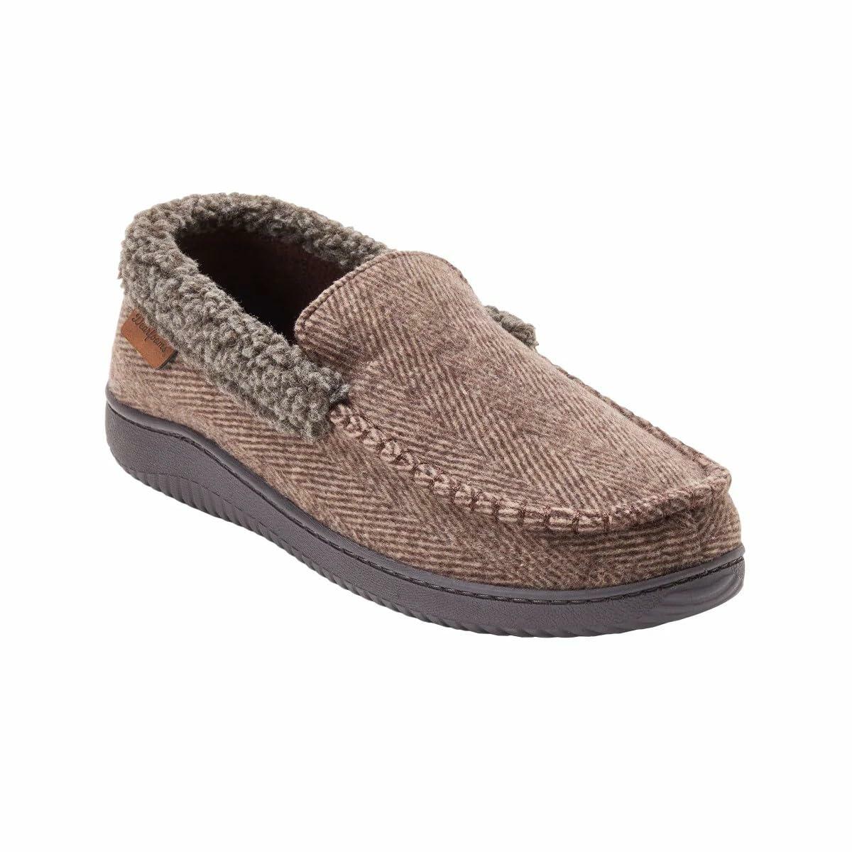 Dearfoams Men's Memory Foam Slipper (Coffee, US Footwear Size System, Adult, Men, Alpha, Medium, Medium)