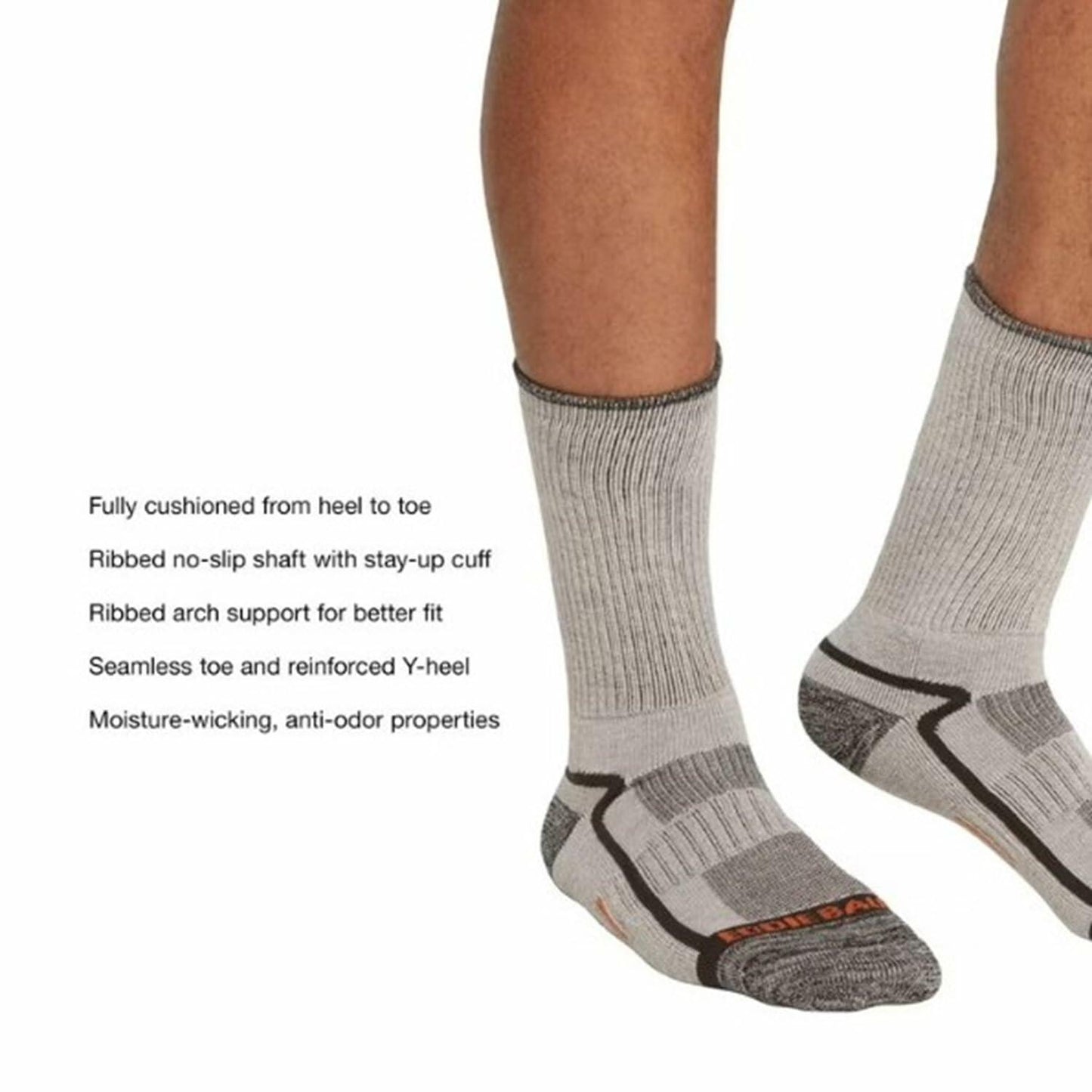 Eddie Bauer Men's 6-Pack Trail Sock, One size fits men's shoe sizes 6-12 (US, Alpha, One Size, Regular, Regular, Blue Pack)