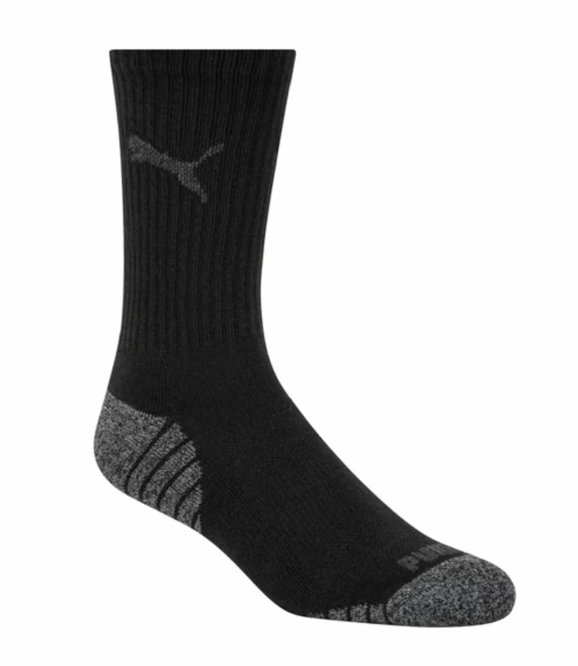 Puma Drycell Men's Crew Socks, 8 Pairs, Black, Fits Shoe Sizes 6-12
