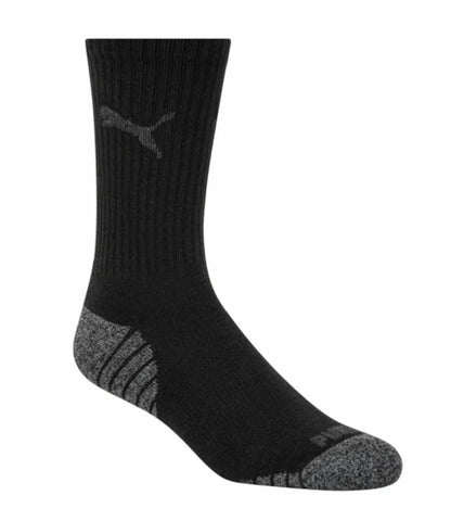 Puma Drycell Men's Crew Socks, 8 Pairs, Black, Fits Shoe Sizes 6-12