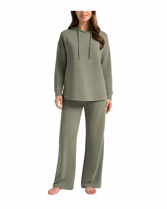 Max & Mia Women's 2 Pc Hoodie Lounge Set (US, Alpha, X-Large, Regular, Regular, Dark Sage (Green))