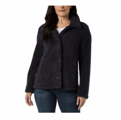 32 Degrees Heat Women's Cozy Fleece Button Front Jacket (US, Alpha, XX-Large, Regular, Regular, Navy)